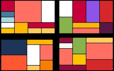 Geometric layout grid template set for website wireframes and visual compos.. Stock Illustration