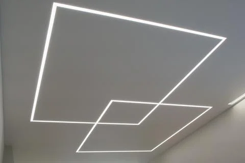 Geometric LED Ceiling Lighting Foto stock
