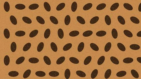 Geometric leopard print pattern with oval black spots on beige background Stock Illustration