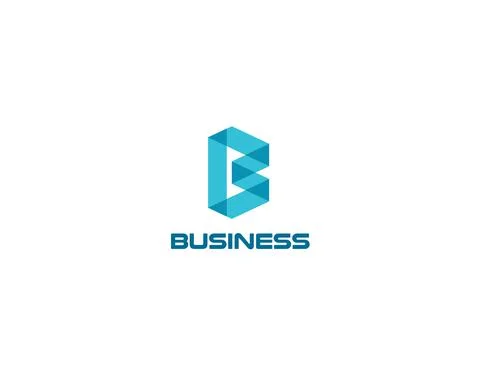Geometric letter B, monogram from blue tape piece with overlay and transparency Stock Illustration