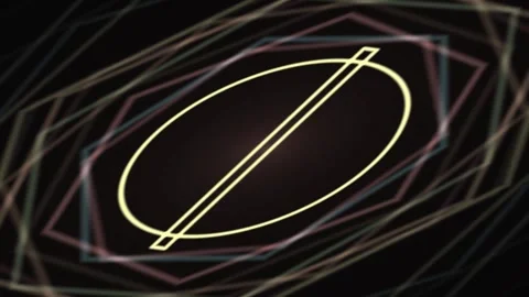 Geometric Light Chains Moving in Vivid Circular Shapes in Dynamic Abstract .. Vídeos de archivo 328586368