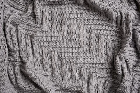 Geometric light grey knitted wool background texture Stock Photos
