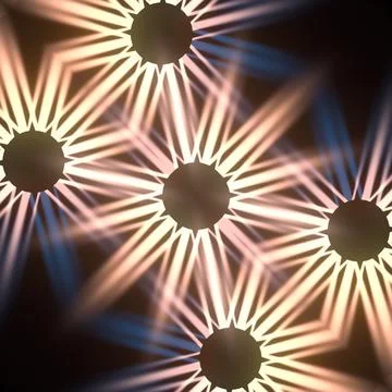 Geometric light pattern with peach and blue rays abstract 3D background Illustrazione stock