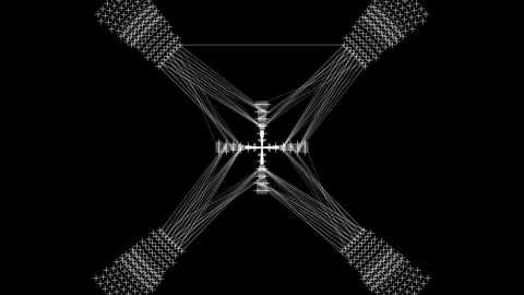 Geometric Light Patterns on Dark Background. Unique design for a visual Stock Footage 276389507