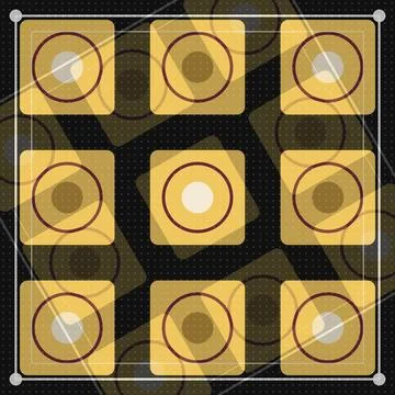 Geometric lightbulbs pattern with maroon borders on dark textured background Stock Illustration
