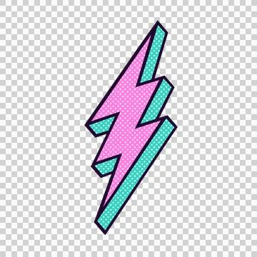 Geometric lightning bolt is showing flat dual-layer polka-dot design on Stock Illustration