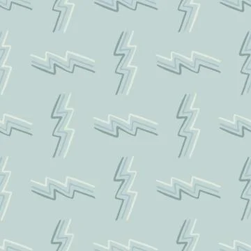Geometric lightning doodle pattern. Modern zigzag line art wallpaper. Decorat Stock Illustration