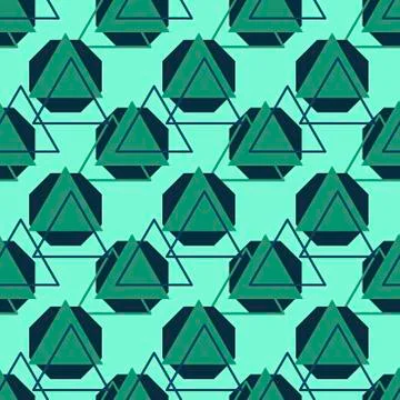 Geometric line and shape abstract seamless background with triangle and polyg イラスト素材