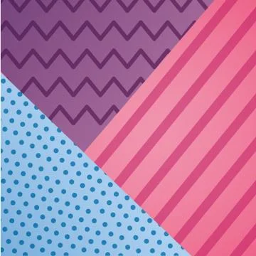 Geometric line dots zig zag decoration pattern Stock Illustration