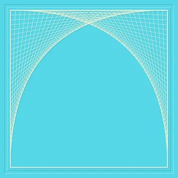 Geometric line element on blue background. Illustrazione stock