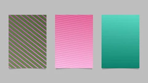 Geometric  line flyer background collection - gradient vector brochure templates Stock Illustration