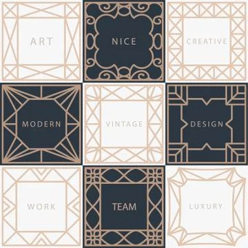 Geometric line frame Stock Illustration