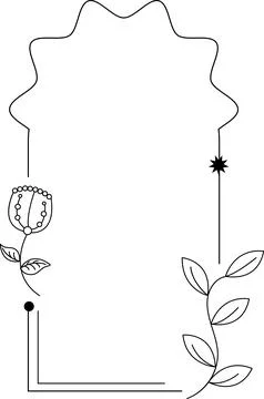Geometric line frame illustration with frame in minimal style on white backgr Stockillustratie