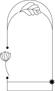 Geometric line frame illustration with frame in minimal style on white backgr Stock Illustration