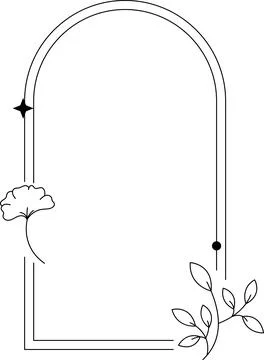 Geometric line frame illustration with frame in minimal style on white backgr Stock Illustration