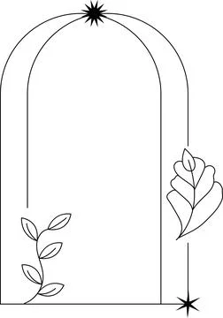 Geometric line frame illustration with frame in minimal style on white backgr Stock Illustration