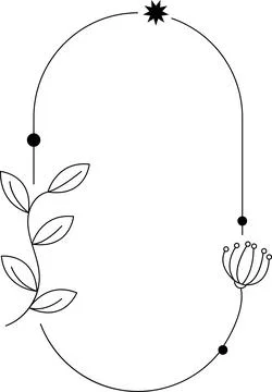 Geometric line frame illustration with frame in minimal style on white back.. Stockillustratie