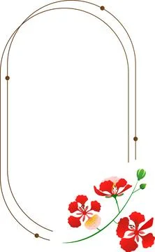 Geometric line frame illustration with phoenix in minimal style on white ba.. イラスト素材