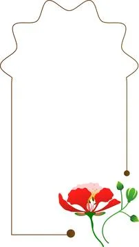 Geometric line frame illustration with phoenix in minimal style on white back Stock Illustration