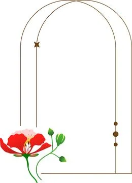 Geometric line frame illustration with phoenix in minimal style on white back Stockillustratie