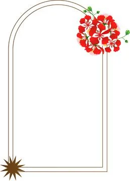Geometric line frame illustration with phoenix in minimal style on white back Stock Illustration