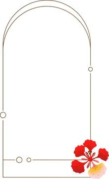 Geometric line frame illustration with phoenix in minimal style on white back Stockillustratie