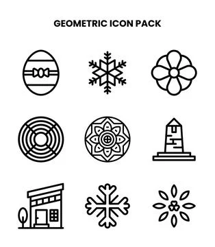 Geometric Line Graphics Icons Pack イラスト素材