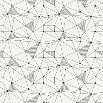 Geometric line hipster seamless pattern with triangle, circles. Reticulated Stock Illustration