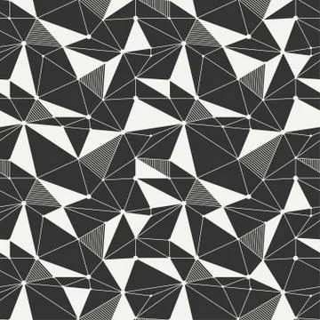 Geometric line hipster seamless pattern with triangle, circles. Reticulated Stock Illustration