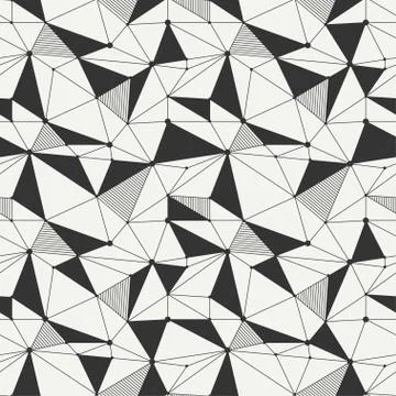 Geometric line hipster seamless pattern with triangle, circles. Reticulated Stock Illustration