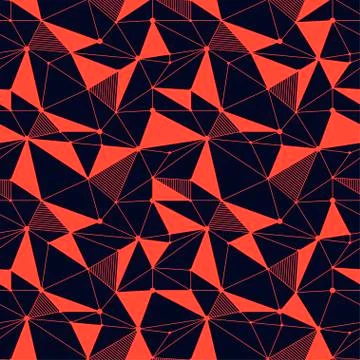 Geometric line hipster seamless pattern with triangle, dot. Reticulated abstr Stock Illustration