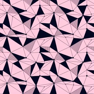 Geometric line hipster seamless pattern with triangle, dot. Reticulated abstr 스톡 일러스트