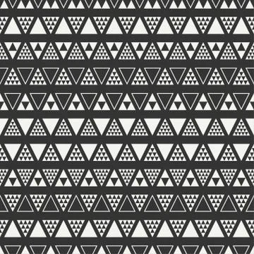 Geometric line monochrome abstract hipster seamless pattern with triangle Stock Illustration