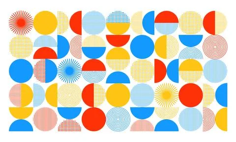Geometric line pattern. Abstract graphic texture. Modern Zen figure. Circles Stock Illustration