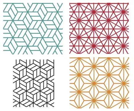Geometric line style vector patterns 스톡 일러스트