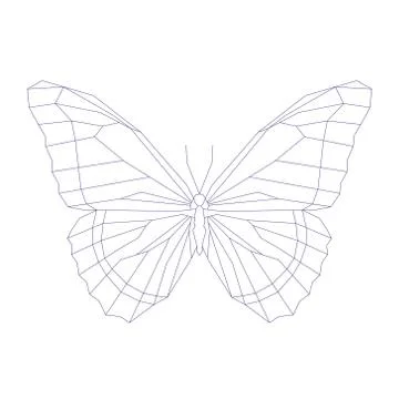 Geometric linear butterfly Illustrazione stock