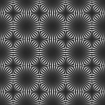 Geometric linear shapes seamless pattern metallic gradient in the form of sym Stock Illustration