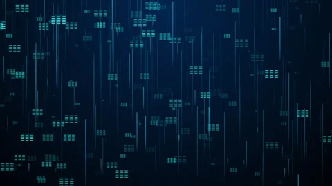 Geometric Lines and Dots, Digital Connection Nexus with Hi Tech Data Flow Stock Footage 345290460