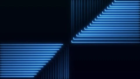 Geometric lines animation with blue neon abstract pattern. Geometric lines .. Stock Footage 341127965
