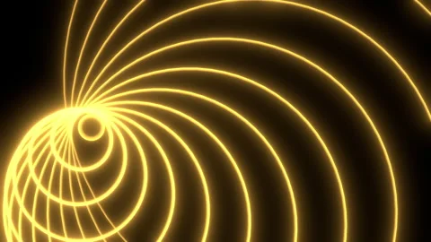 Geometric lines gold circle rotating in 4k graphic background Stock Footage 266387475