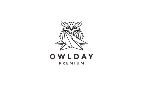 Geometric lines modern shape owl logo symbol icon vector graphic design ill.. Illustrazione stock