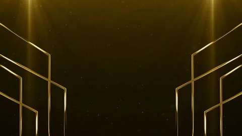 Geometric Lines Particles Gold Awards Trailer Titles Cinematic Background Loop Stock Footage 331634267