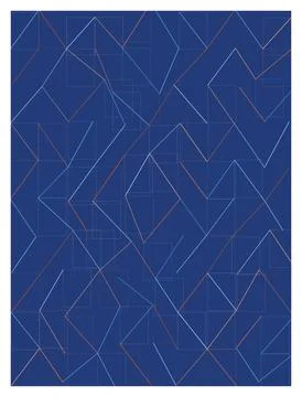 Geometric lines pattern on blue background abstract design art. 스톡 일러스트