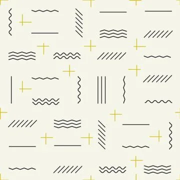 Geometric lines seamless pattern with golden elements 스톡 일러스트