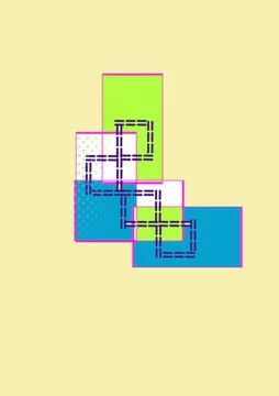 Geometric Linkage in Pastel 스톡 일러스트