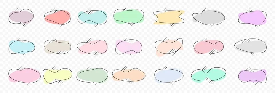 Geometric liquid basic shapes vector graphic Illustration