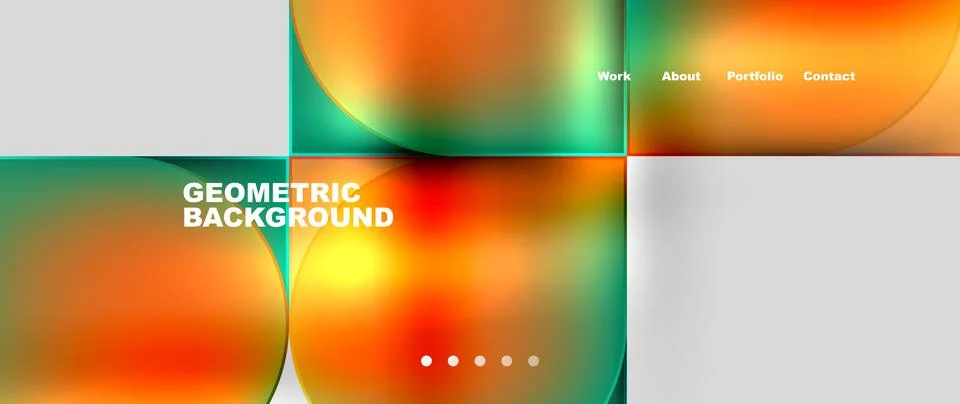 Geometric liquid pattern with amber circles and orange rectangles イラスト素材