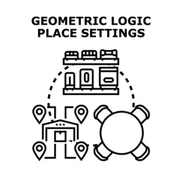 Geometric logic setting up logistics and delivery strategies Stock Illustration