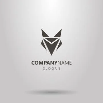 Geometric logo of an abstract fox head Stock Illustration