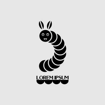 Geometric logo, caterpillar Stock Illustration
